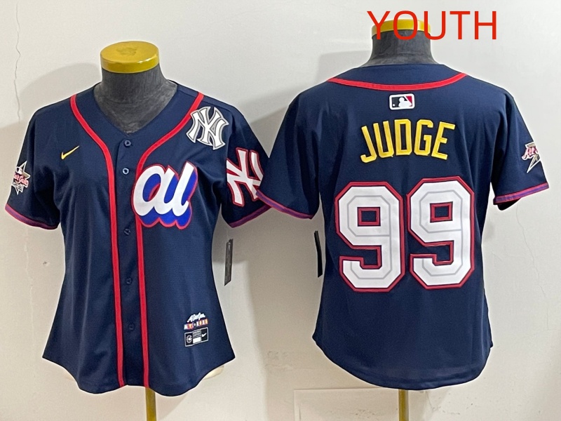 Youth 2025 New York Yankees #99 Judge dark Blue All star Nike MLB Jersey style 002->youth mlb jersey->Youth Jersey